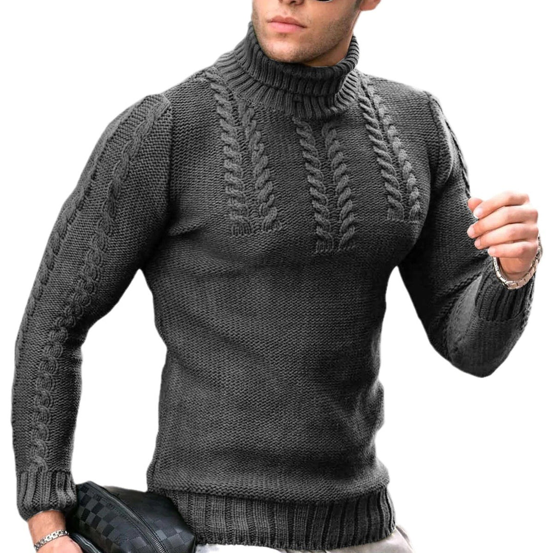 Herren Strickpullover mit hochstehendem Kragen EB