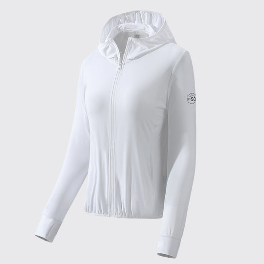 Damen leichte Kapuzenjacke mit Sonnenschutz und Stretchgewebe EB