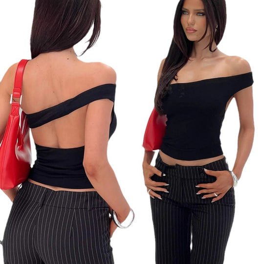 Damen Racerback Top mit tiefem V-Ausschnitt und elegantem Halterdesign EB