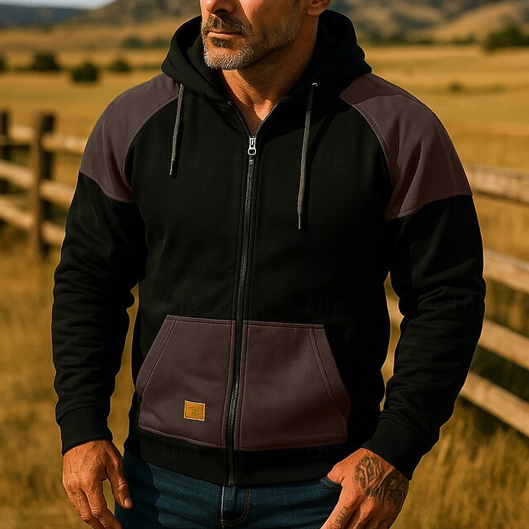Herren Sportliche Kapuzenjacke mit Farbblockdesign EB