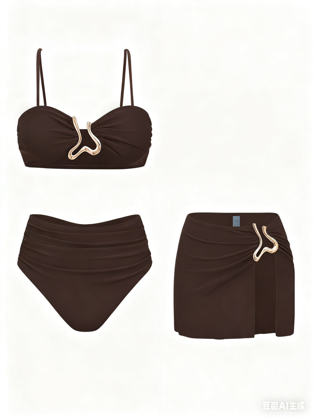 Damen Bikiniset mit elegantem Wickelrock und modischem Design EB