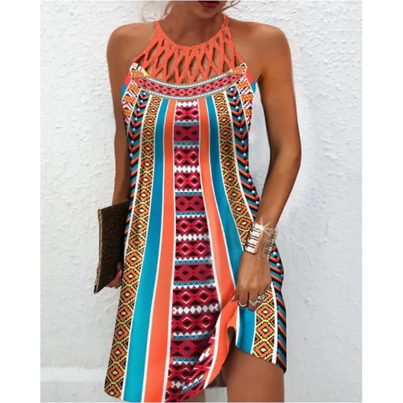 Damen Neckholder Kleid mit funkelndem Gradient-Design EB