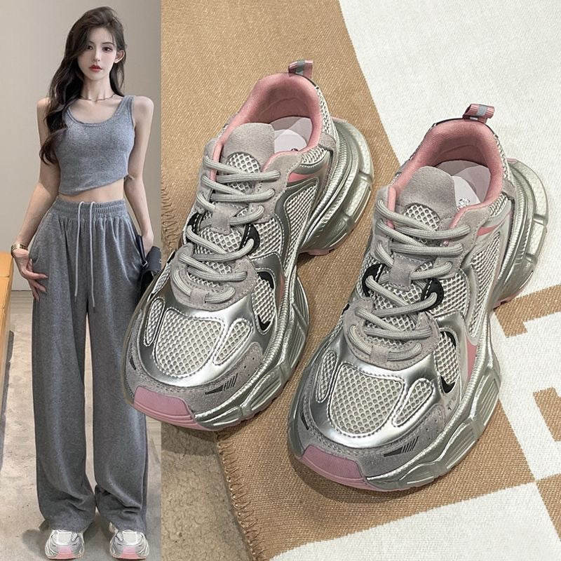 Damen Leichte Sport-Sneaker mit atmungsaktiven Mesh-Einsätzen und dämpfender Sohle EB