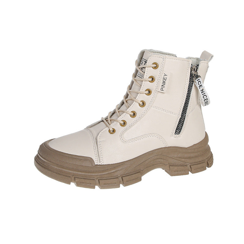 Damen modische High-Top Sneakers mit praktischem Reißverschluss und atmungsaktiver Sohle EB