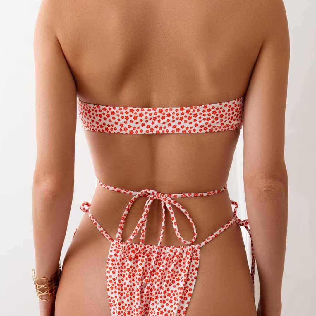 Damen Triangel-Bikini mit verstellbaren Bindebändern EB