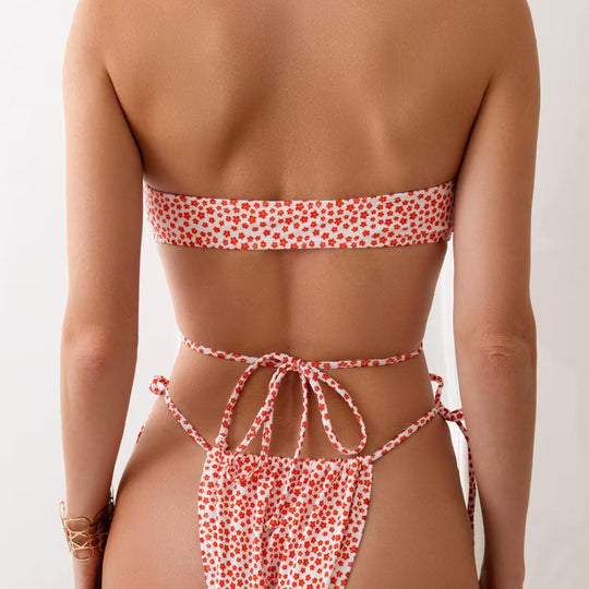 Damen Triangel-Bikini mit verstellbaren Bindebändern EB