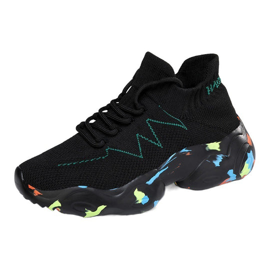 Damen Modische Strick-Sneakers mit flexibler Laufsohle EB