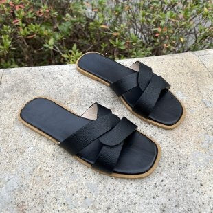 Damen bequeme Clogs mit modischem Überkreuz-Riemendesign EB
