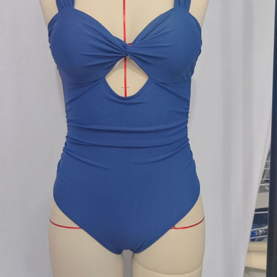 Damen Einteiler Badeanzug mit modischem Schlüsselloch-Design EB
