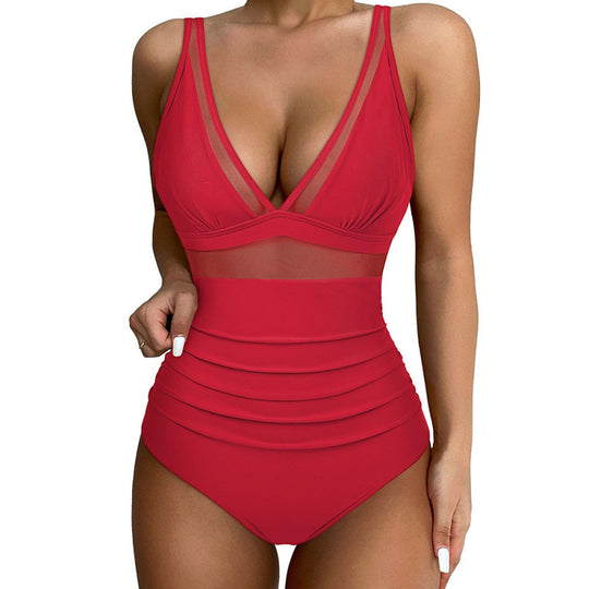 Damen Hochgeschnittener Badeanzug mit modischem Cut-Out EB