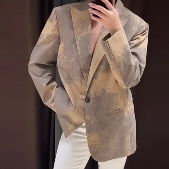 Damen Modischer Oversized-Blazer mit strukturiertem Design EB