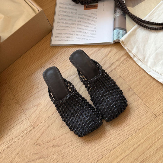 Damen Modische Clogs mit geflochtenem Design EB