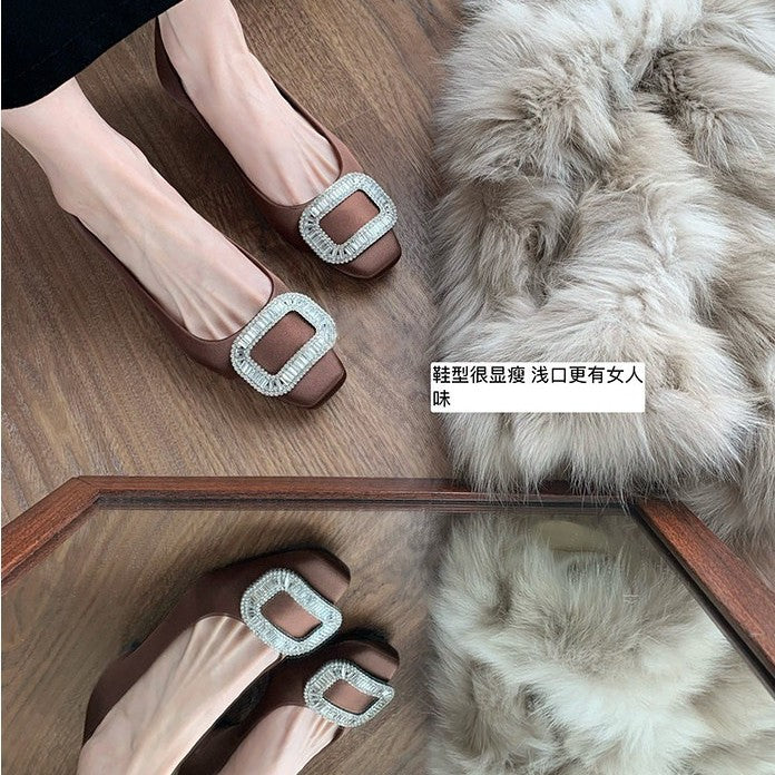 Damen elegante Ballerinas mit funkelndem Strassbesatz EB