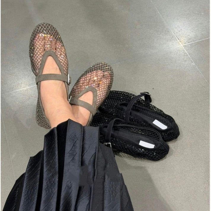 Damen Elegante und bequeme Ballerinas mit Glitzerdetails EB