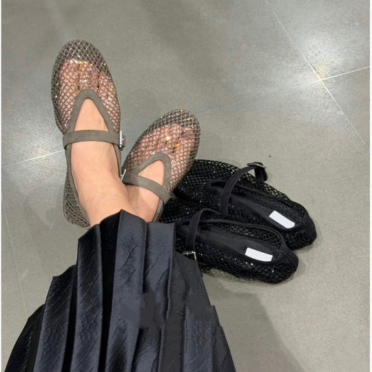 Damen Elegante und bequeme Ballerinas mit Glitzerdetails EB