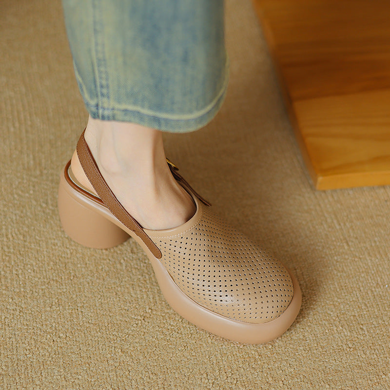 Damen Clogs mit atmungsaktivem Design und elegantem Blockabsatz EB