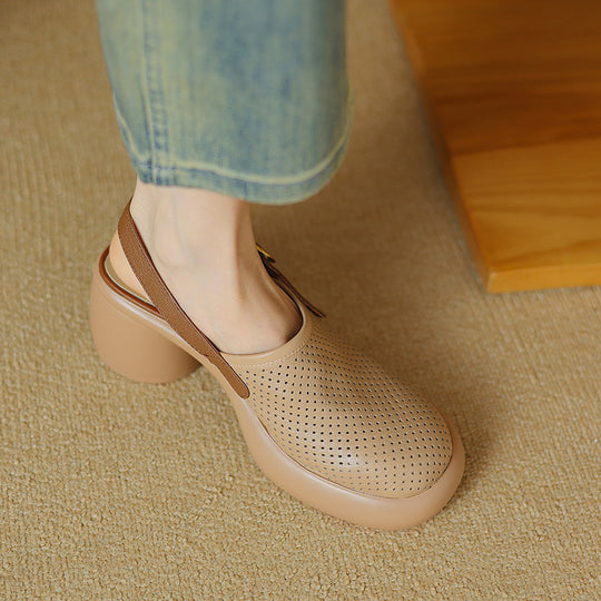 Damen Clogs mit atmungsaktivem Design und elegantem Blockabsatz EB