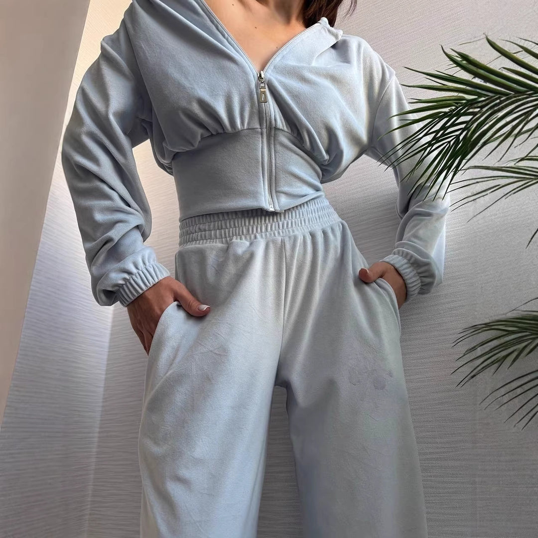 Damen Taillierte Cropped-Kapuzenjacke mit figurformendem Schlauchbund EB