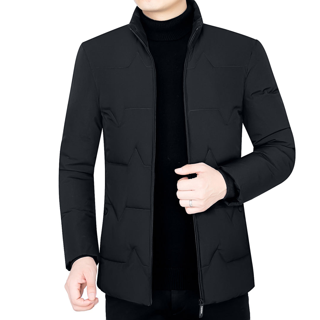 Herren Wattierte Stehkragenjacke mit wasserabweisender Oberfläche und Reißverschlusstaschen EB