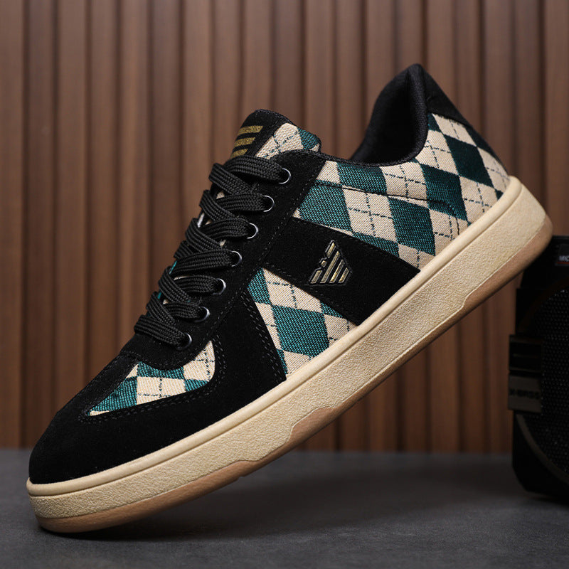 Damen Modische Sneaker mit Rautenmuster und rutschfester Sohle EB