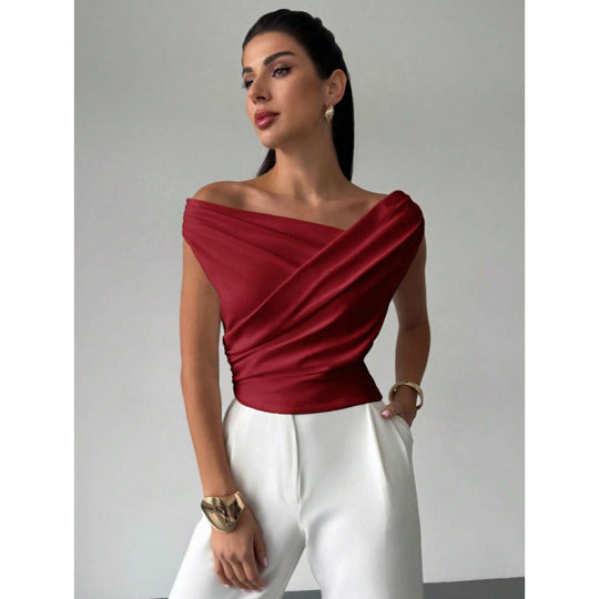 Damen Wickeloberteil mit weichem Stoff und elegantem Design EB