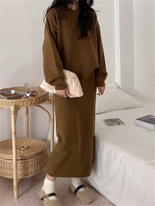 Damen Hoodie Kleid mit praktischer Kängurutasche und weitem Schnitt EB