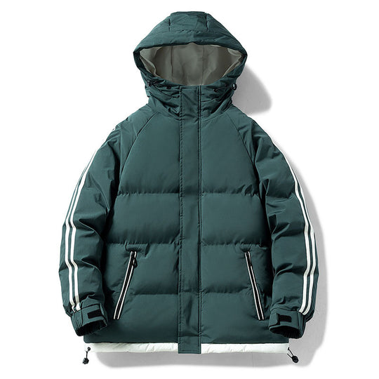 Herren nan gesteppte Kapuzen-Winterjacke mit Thermofutter, seitlichen Kontraststreifen und winddichter Außenhülle EB