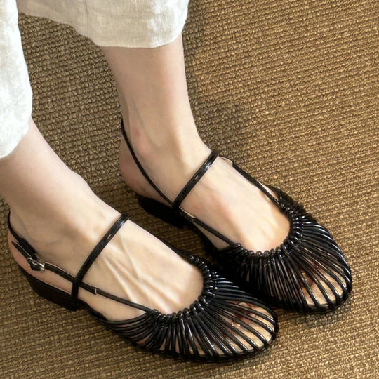 Damen Ballerinas mit stilvollem Streifenmuster und komfortabler Passform EB