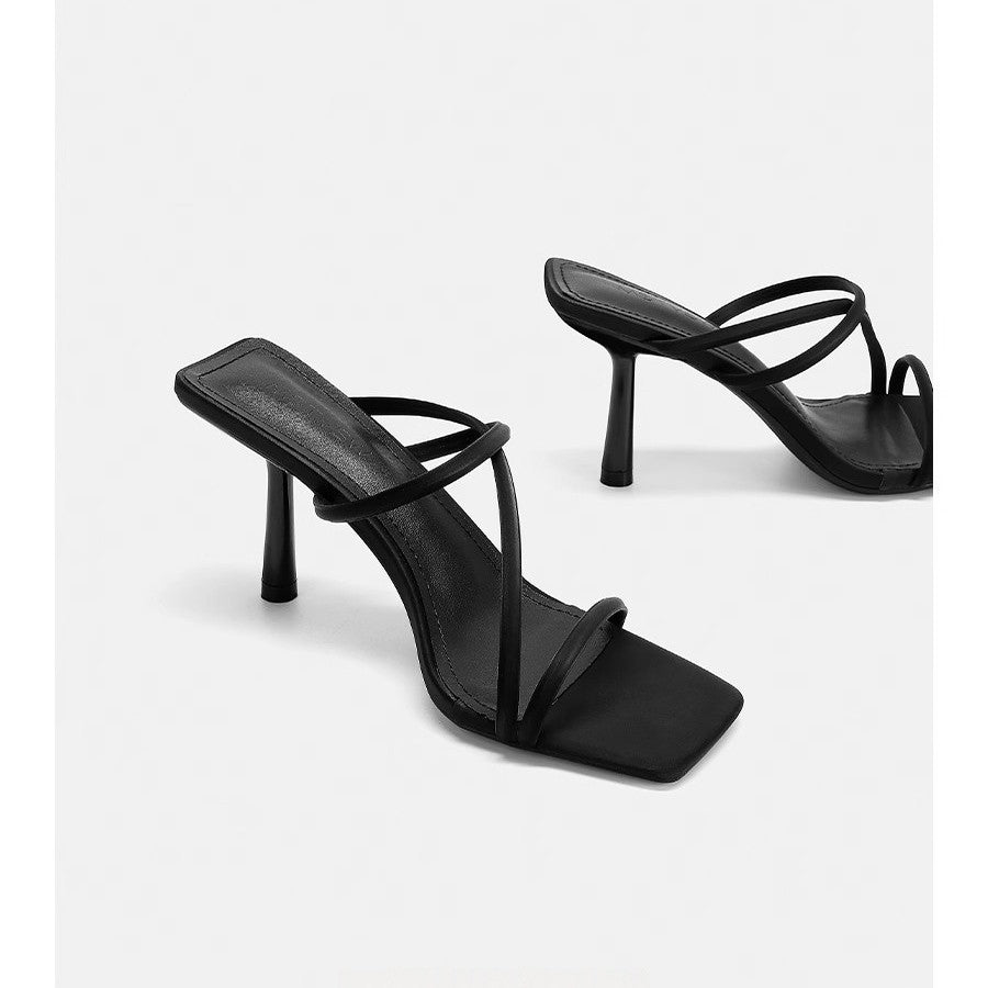 Damen elegante High Heel Sandalen mit filigranen Riemchen EB