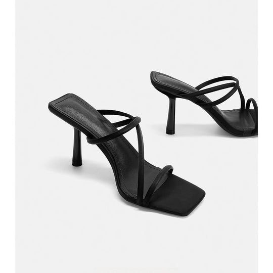 Damen elegante High Heel Sandalen mit filigranen Riemchen EB