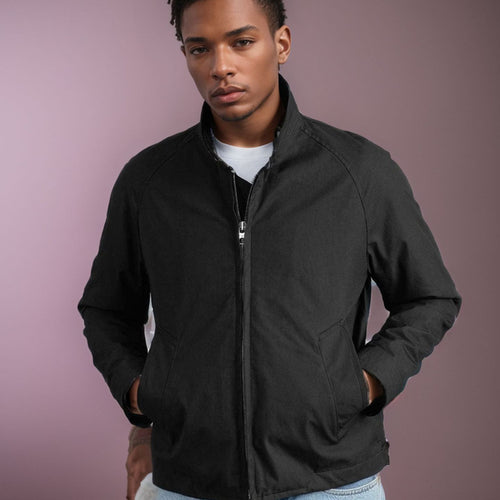 Herren lässige Übergangsjacke mit Stehkragen und praktischen Taschen EB