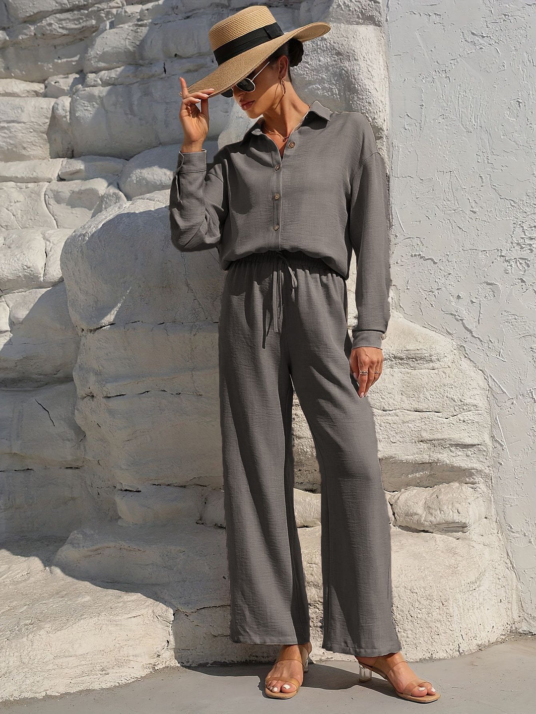 Damen Elegantes Zweiteiliges Set mit entspannter Passform EB