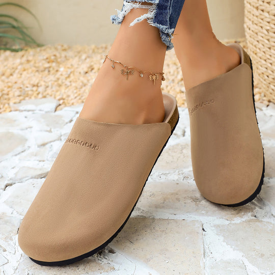 Damen Bequeme Clogs aus weichem Wildleder mit anatomisch geformtem Fußbett EB