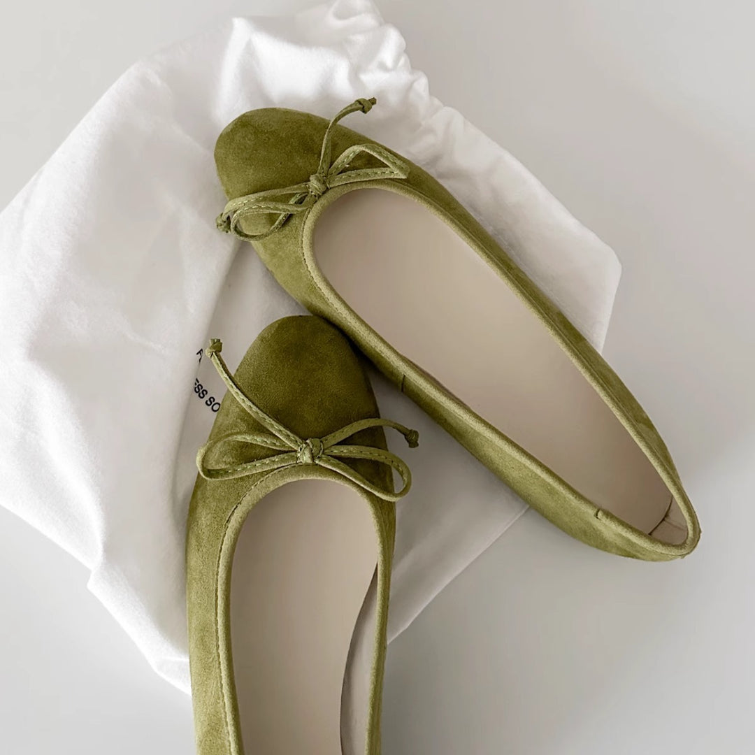 Damen Ballerinas mit zartem Schleifen-Detail und hochwertigem Wildleder EB