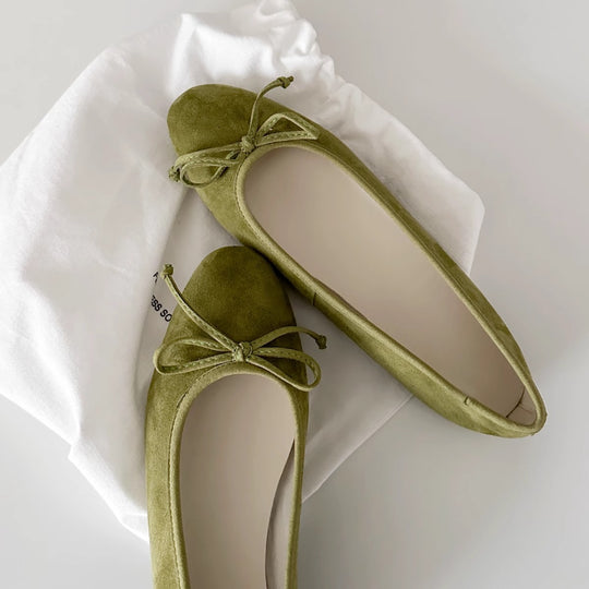 Damen Ballerinas mit zartem Schleifen-Detail und hochwertigem Wildleder EB