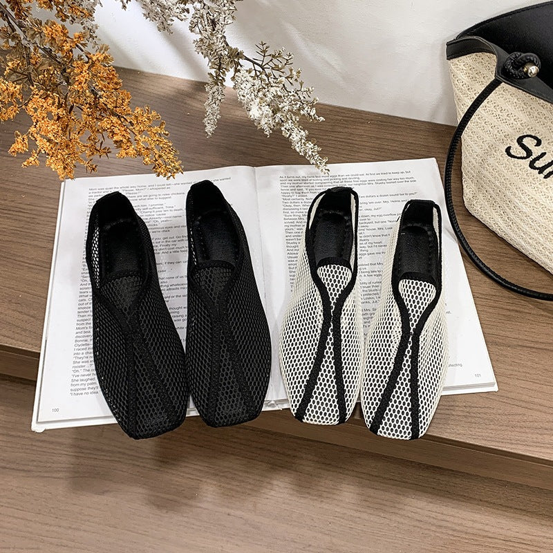 Damen Slip-On Ballerinas aus atmungsaktivem Netzmaterial EB