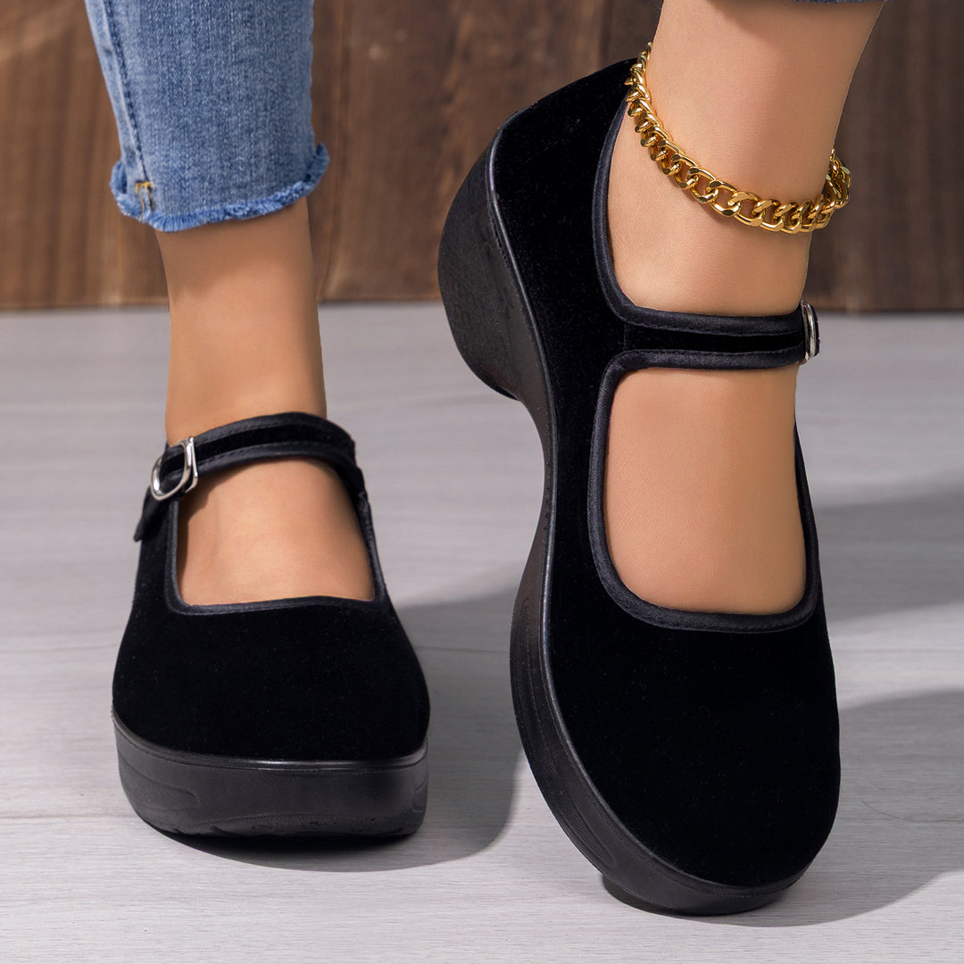Damen Komfortable und elegante Ballerinas mit verstellbarem Riemen EB