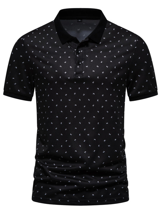 Herren Poloshirt mit modernem Muster und atmungsaktiven Eigenschaften EB