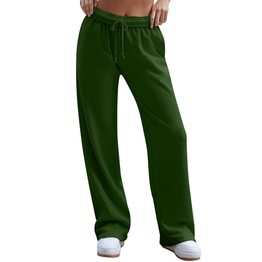 Damen nan weite Komfort-Loungehose mit hochgeschnittener Taille, elastischem Bund und Kordelzug EB