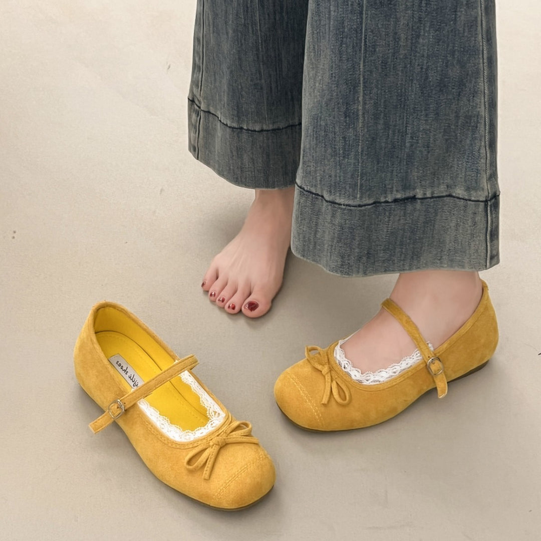Damen elegante Ballerinas mit zartem Schleifen-Detail und hochwertigem Innenfutter EB