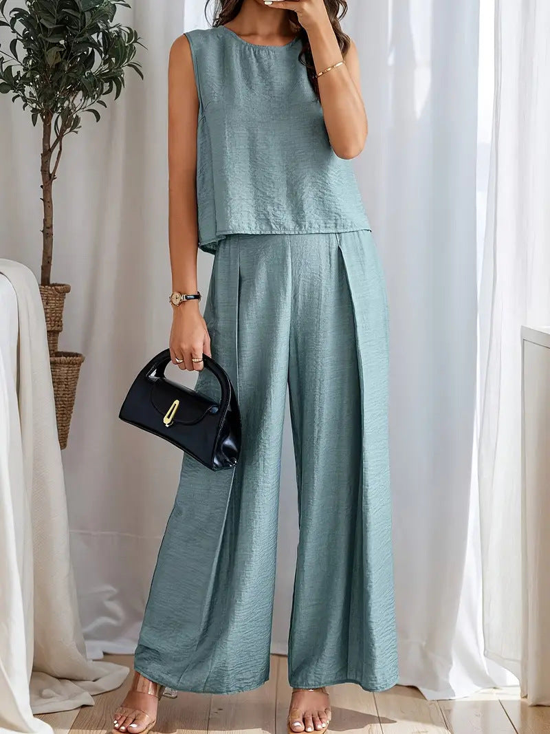 Damen weiches Oberteil und elegante weite Hose EB