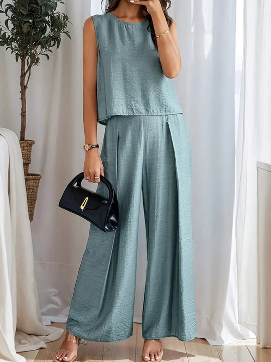 Damen weiches Oberteil und elegante weite Hose EB