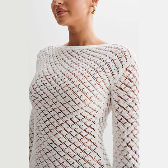 Damen modischer Häkel-Strandkleid EB