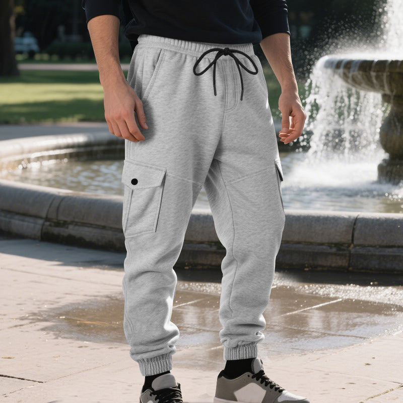 Herren Funktionale Cargo-Jogginghose mit Tunnelzug, Sicherheits-Flap-Taschen und elastischem Knöchelbündchen EB