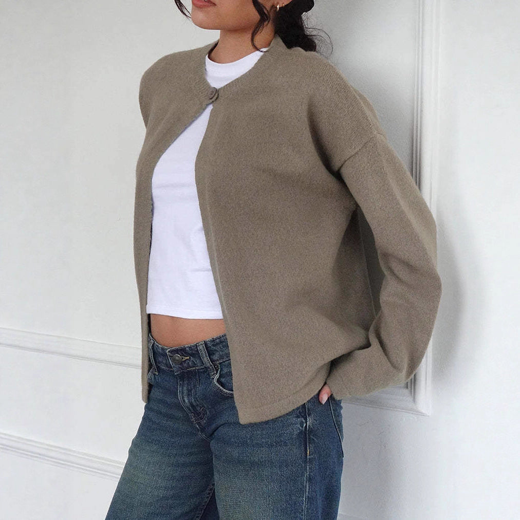 Damen Strickjacke mit praktischen Knopfdetails und lässigem Schnitt EB