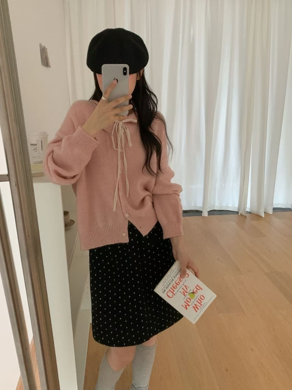 Damen Verspielte Strickjacke mit Schleifenverzierung EB