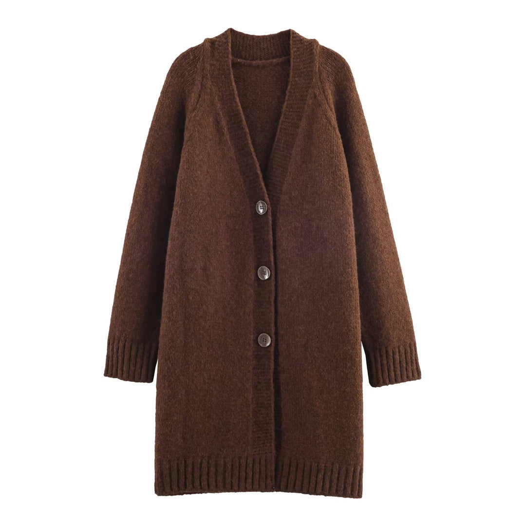 Damen kuscheliger Cardigan mit knöpfen EB