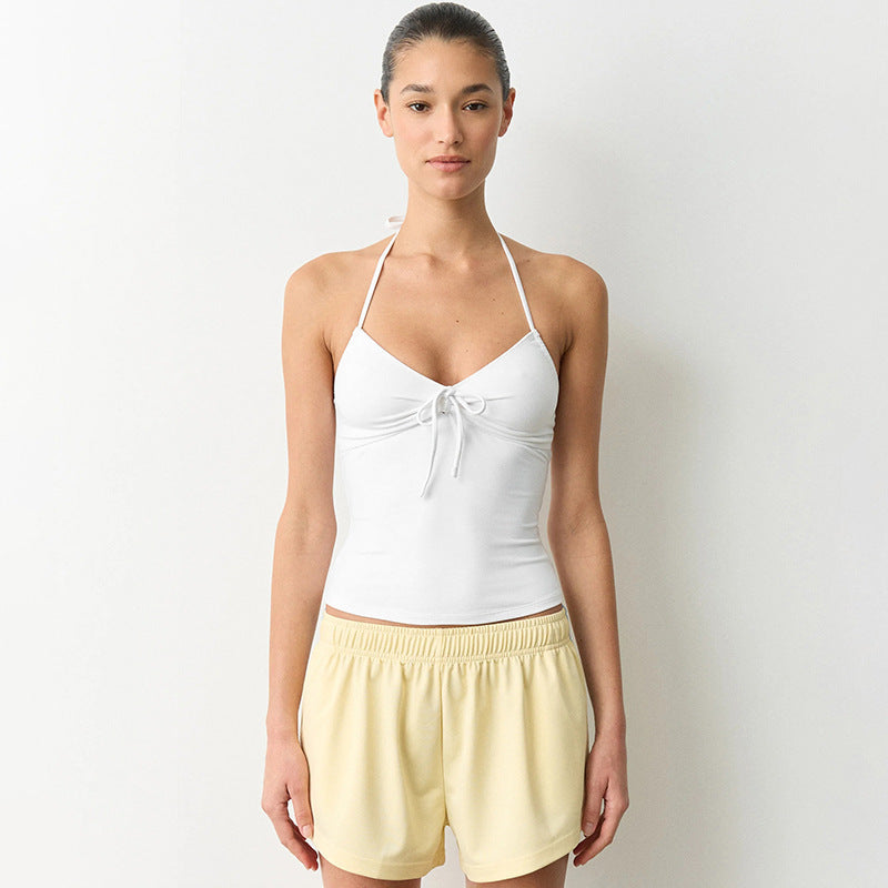 Damen Sportliches Bikinitop mit verstellbaren Trägern und dekorativem Knoten EB