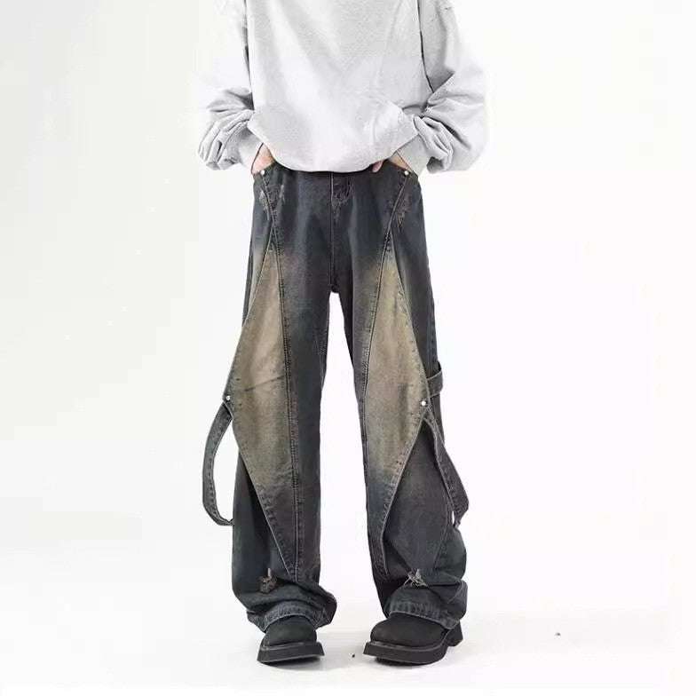 Damen Weit geschnittene Jeans mit abnehmbaren Seitenteilen EB