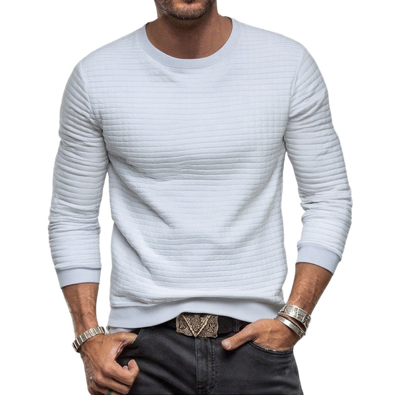 Herren nan strukturiertes Rundhals-Sweatshirt aus gesteppter Baumwollmischung EB
